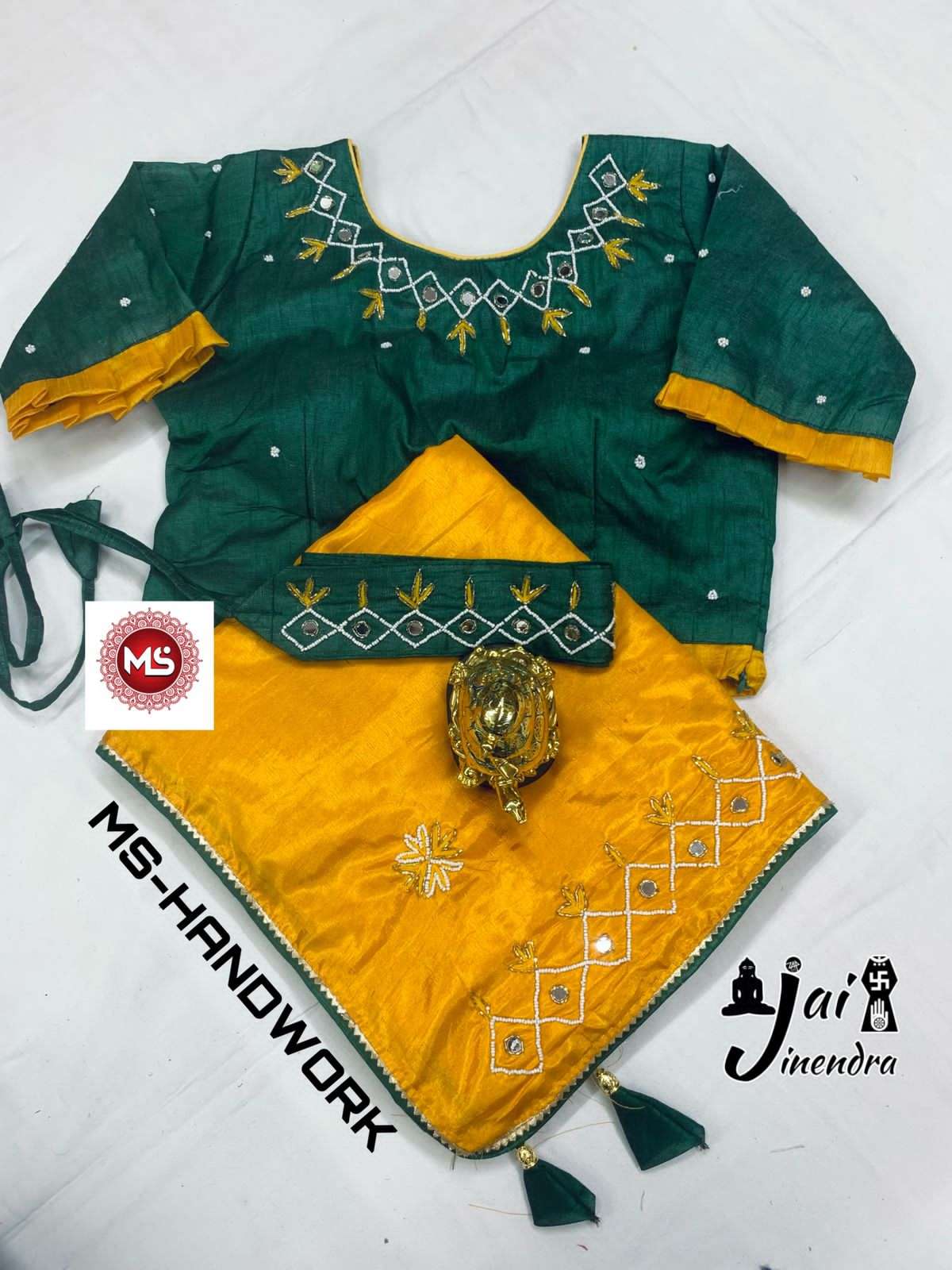 MS BRAND HAND WORK DESIGNER PURE DOLA SILK SAREE 