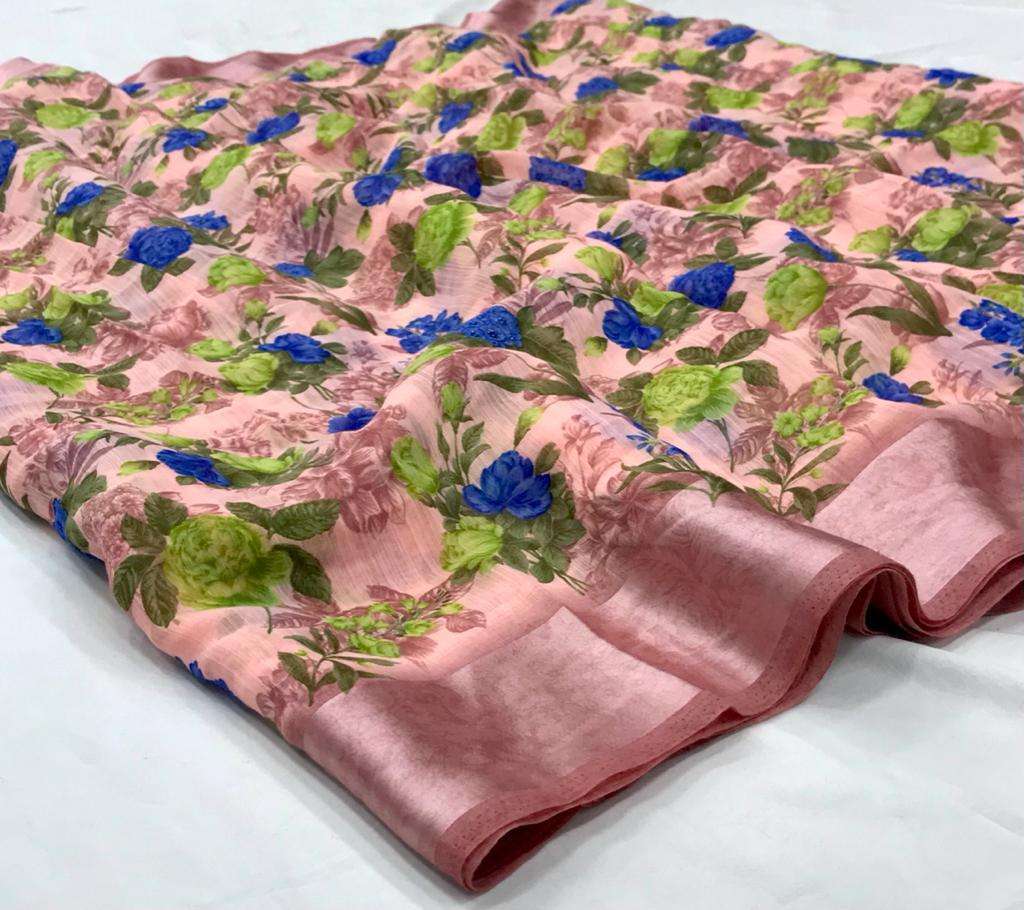 rajyog flory silk soft linen sarees best rate for shop