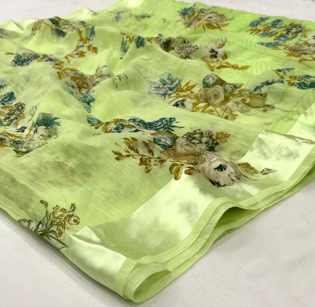 rajyog flory silk soft linen sarees best rate for shop