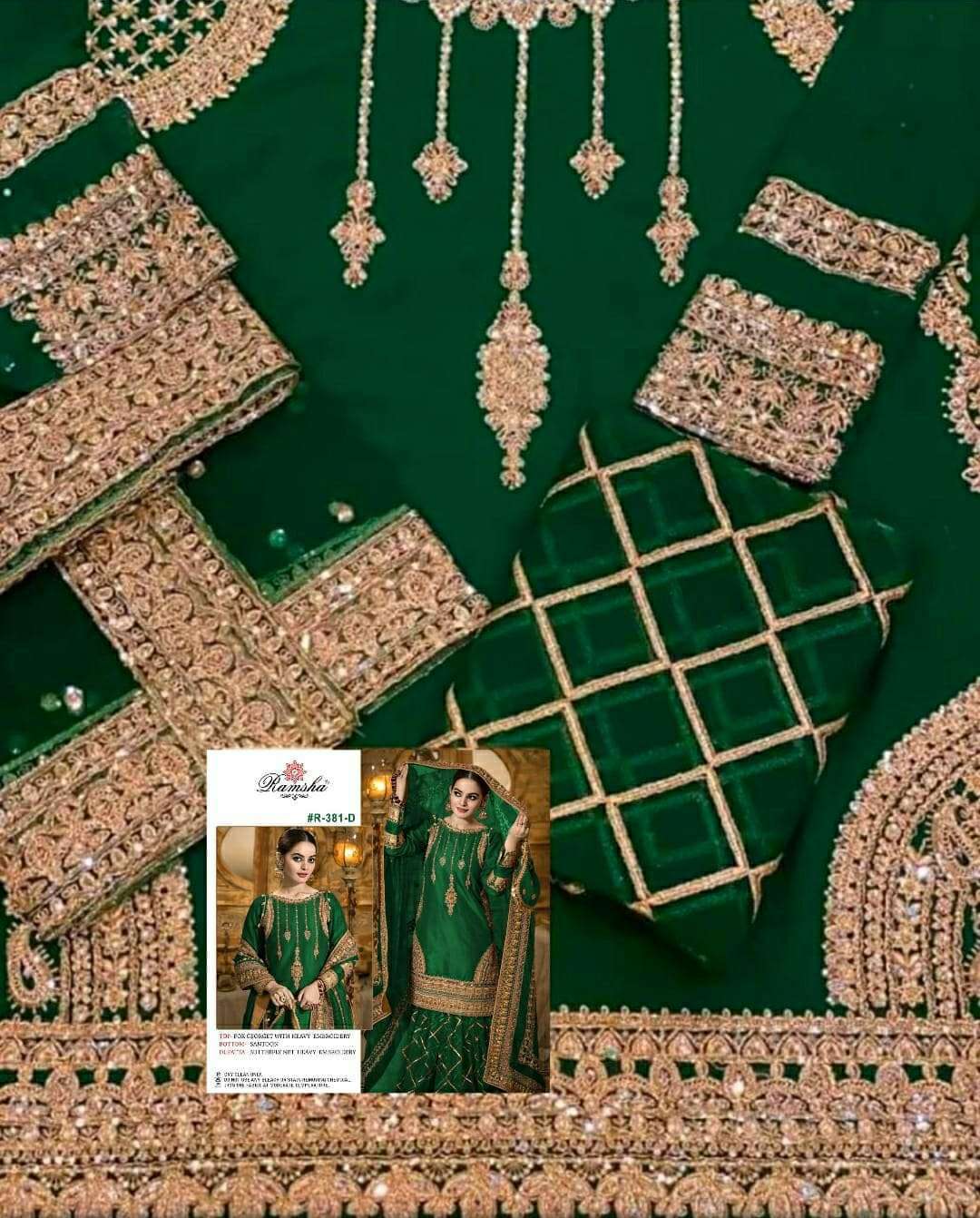 ramsha r-381 new colors georgette with heavy embroidery suit 