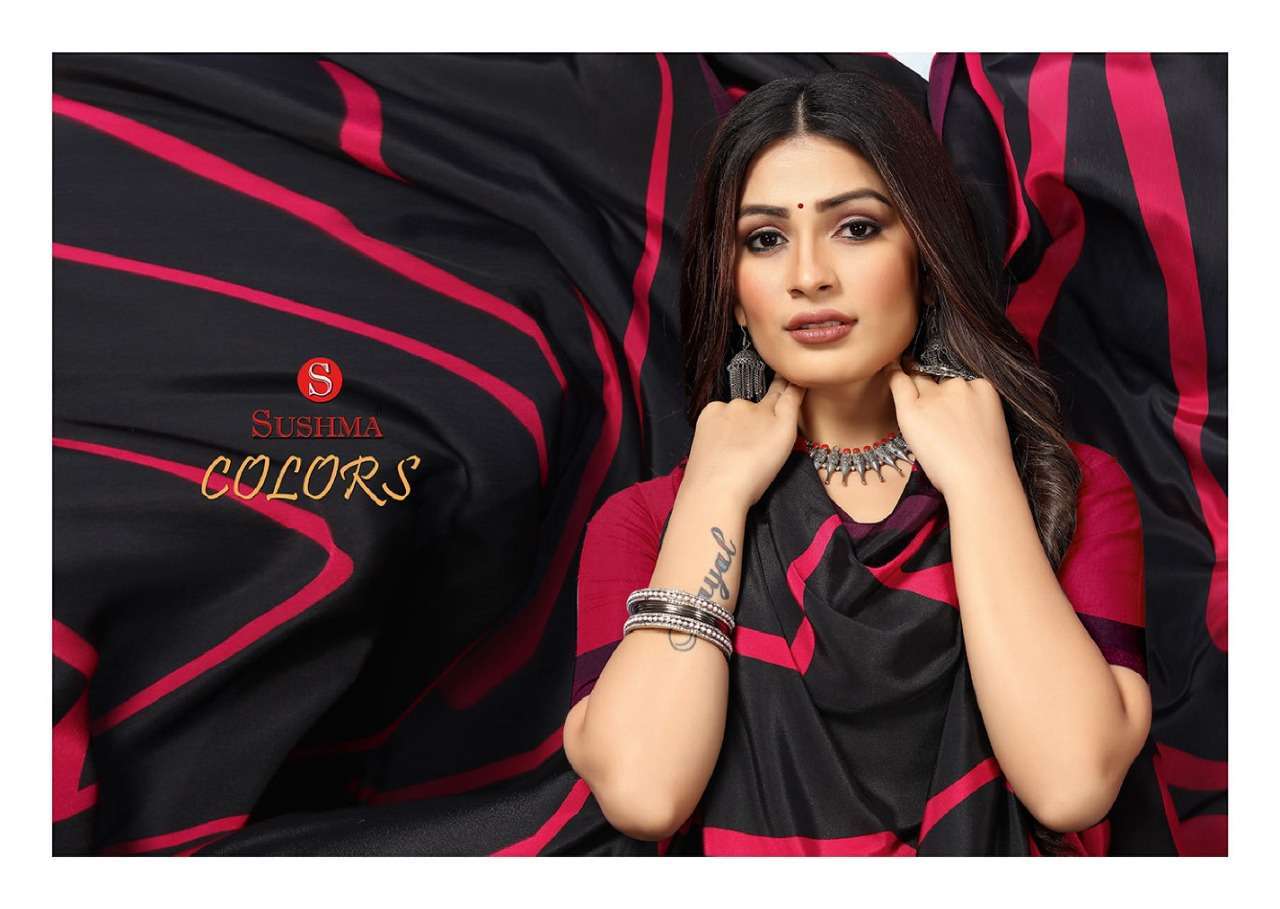 sushma colors series 28001-28002 crape printed saree