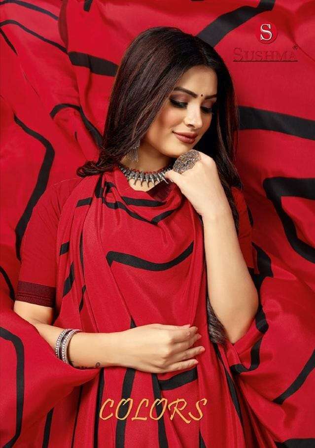 sushma colors series 28001-28002 crape printed saree