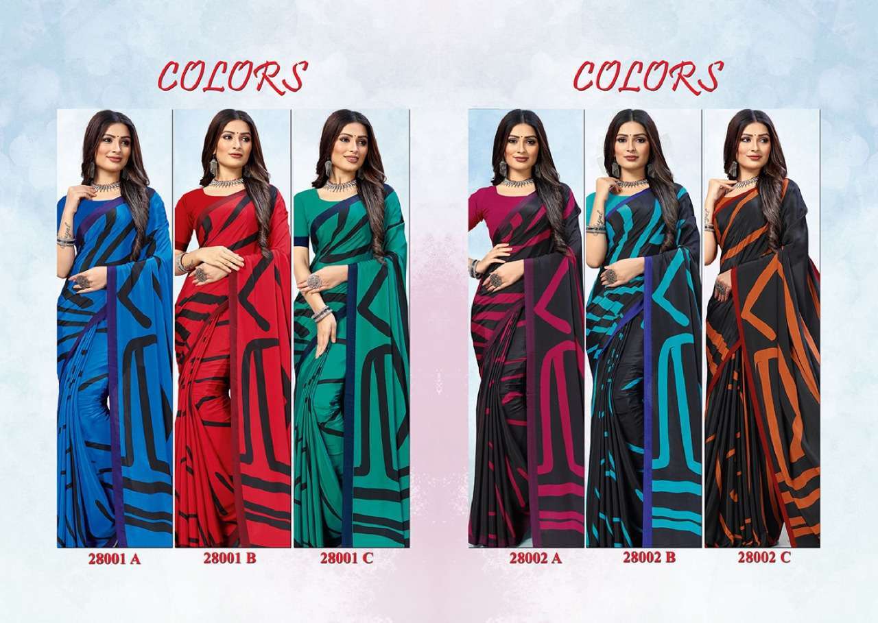 sushma colors series 28001-28002 crape printed saree