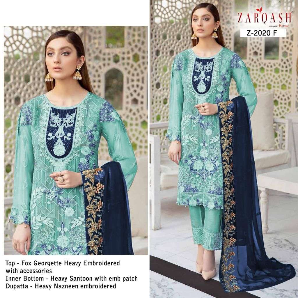 ZARQASH RAMSHA COLORS Z-2020 DESIGNER FAUX GEORGETTE SUIT 