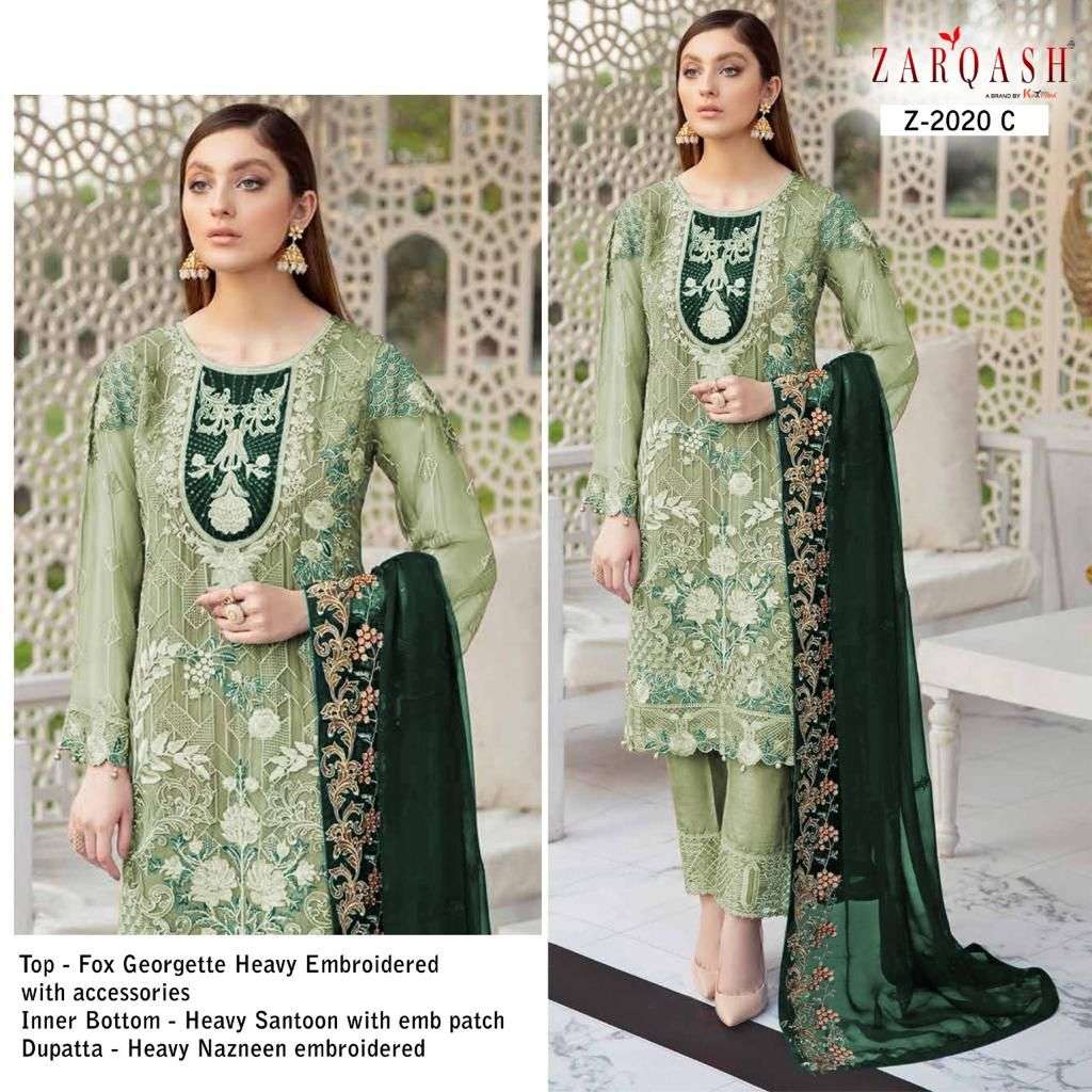 ZARQASH RAMSHA COLORS Z-2020 DESIGNER FAUX GEORGETTE SUIT 