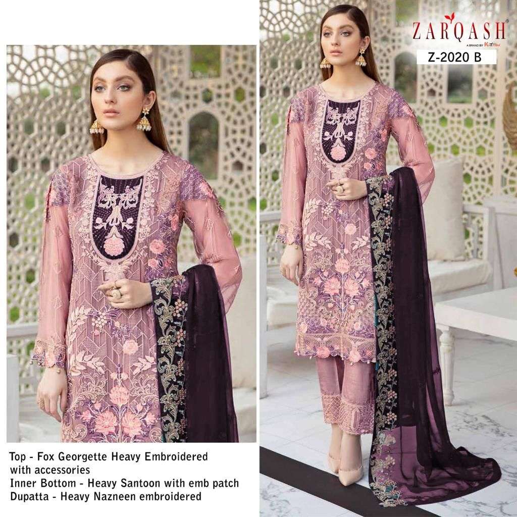 ZARQASH RAMSHA COLORS Z-2020 DESIGNER FAUX GEORGETTE SUIT 