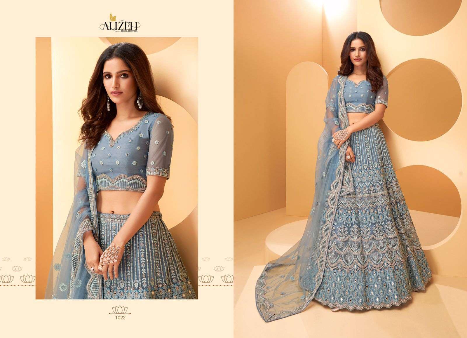 ALIZEH WEDDING AFFAIR COLOR PLUS DESIGNER NET LEHENGA 
