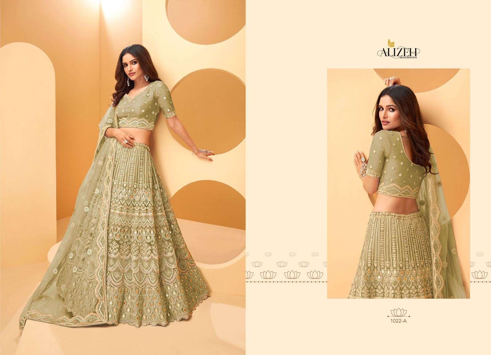 ALIZEH WEDDING AFFAIR COLOR PLUS DESIGNER NET LEHENGA 