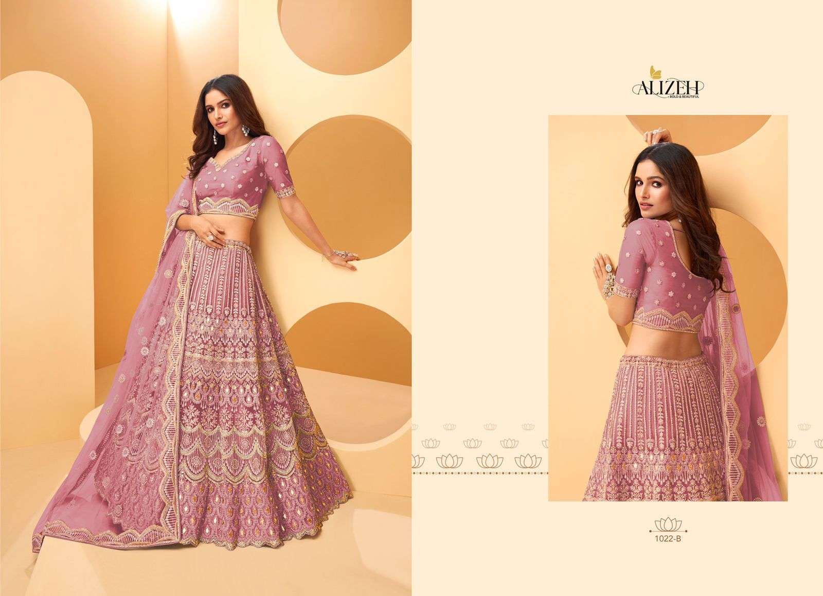 ALIZEH WEDDING AFFAIR COLOR PLUS DESIGNER NET LEHENGA 