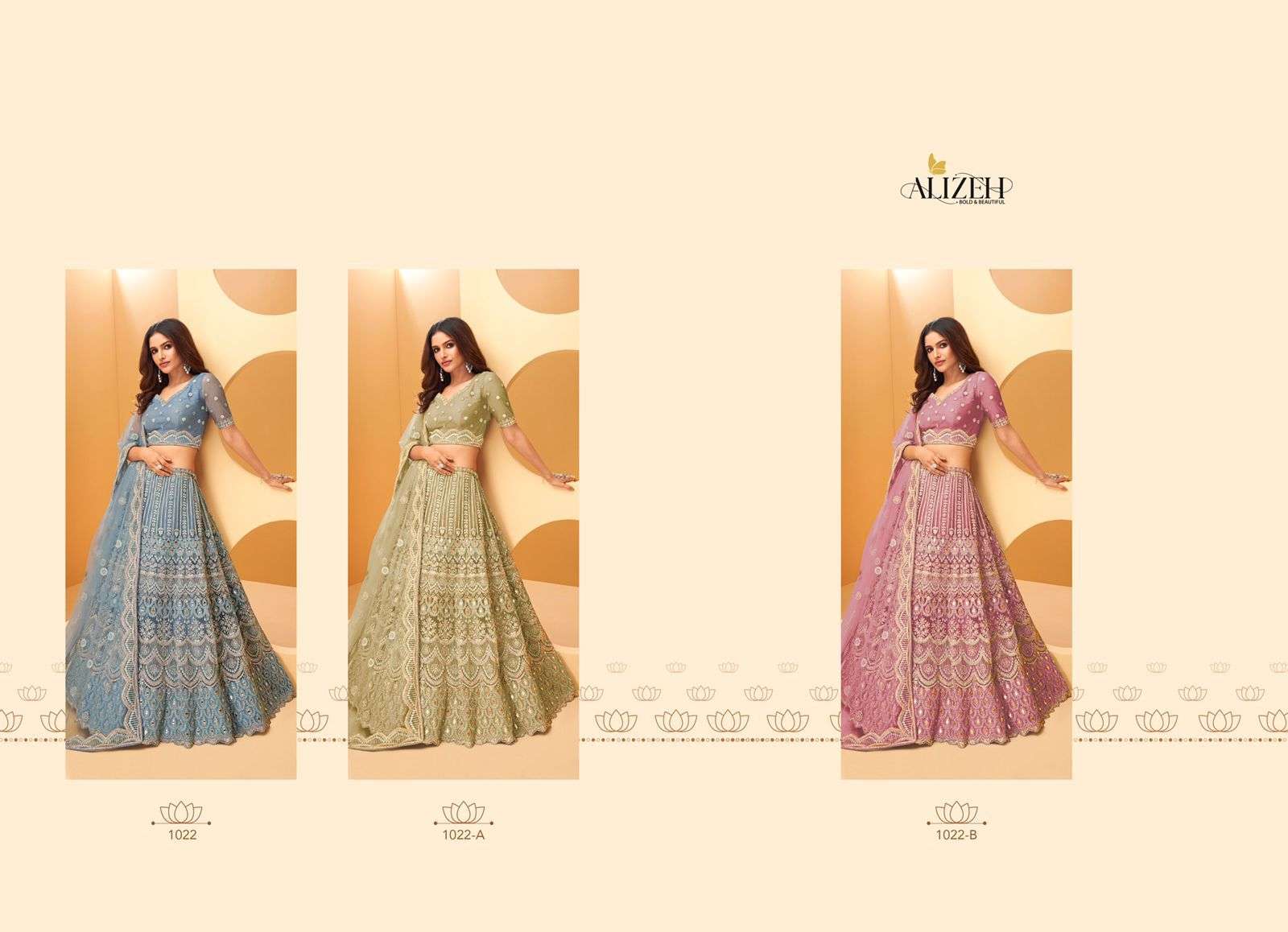 ALIZEH WEDDING AFFAIR COLOR PLUS DESIGNER NET LEHENGA 