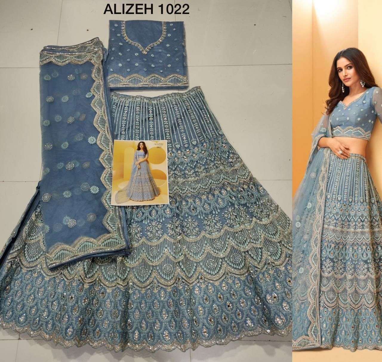 ALIZEH WEDDING AFFAIR COLOR PLUS DESIGNER NET LEHENGA 