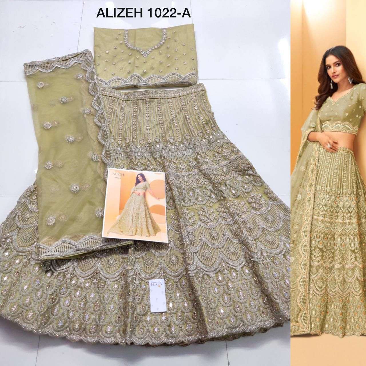 ALIZEH WEDDING AFFAIR COLOR PLUS DESIGNER NET LEHENGA 