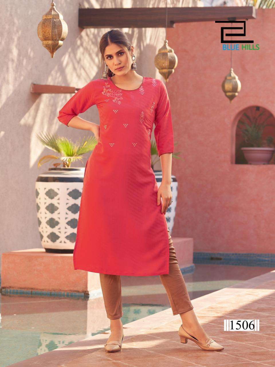 blue hills colorbar vol 15 series 1501-1508 rayon dobby kurti