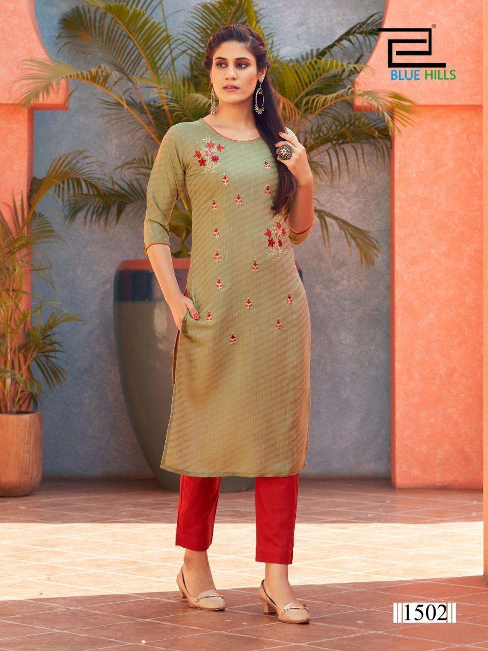 blue hills colorbar vol 15 series 1501-1508 rayon dobby kurti