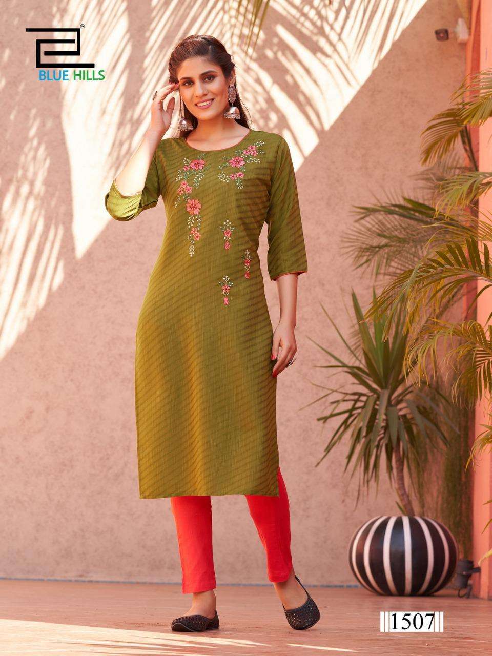 blue hills colorbar vol 15 series 1501-1508 rayon dobby kurti