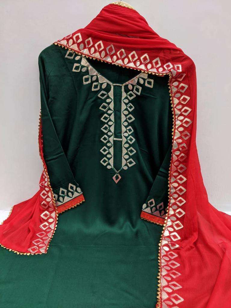 BT-07 DESIGNER BOMBAY COTTON GOTA PATTI WORK NON CATALOG SUIT 