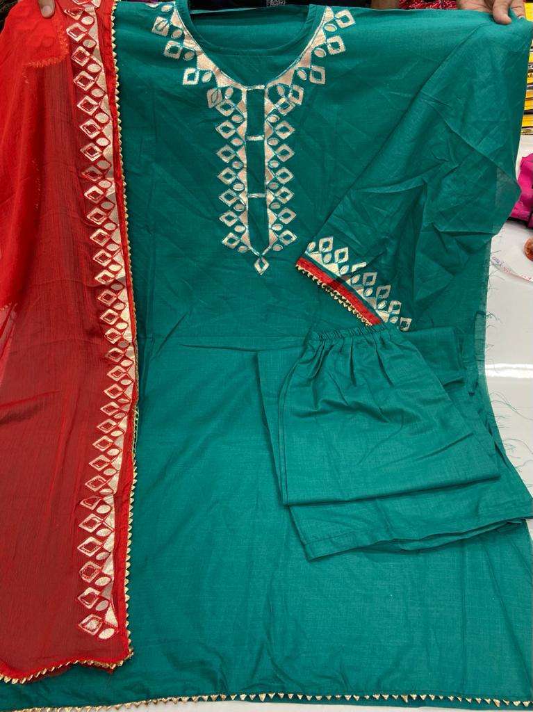 BT-07 DESIGNER BOMBAY COTTON GOTA PATTI WORK NON CATALOG SUIT 