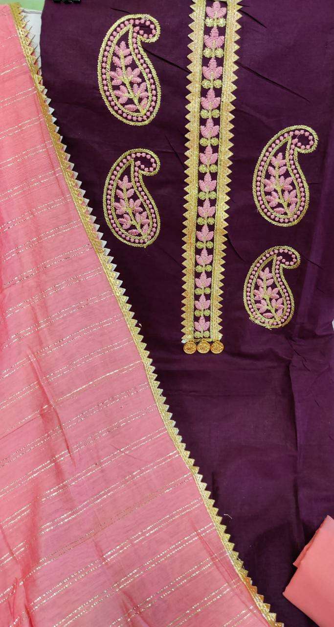 BT-07 DESIGNER GLACE COTTON MULTI WORK NON CATALOG SUIT 