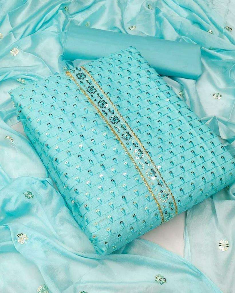 BT-07 DESIGNER SLUB COTTON SEQUENCE WORK NON CATALOG SUIT 