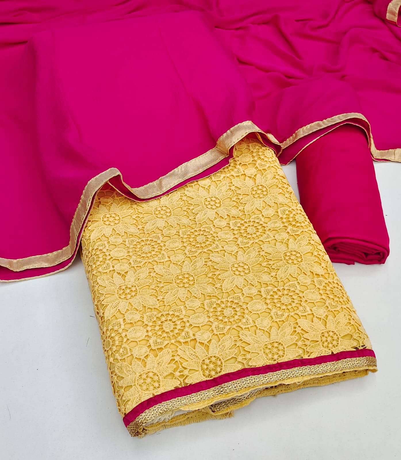 BT-07 NAVRATRI SPECIAL DESIGNER GEORGETTE CROCHET SIFFLY WORK NON CATALOG SUIT 
