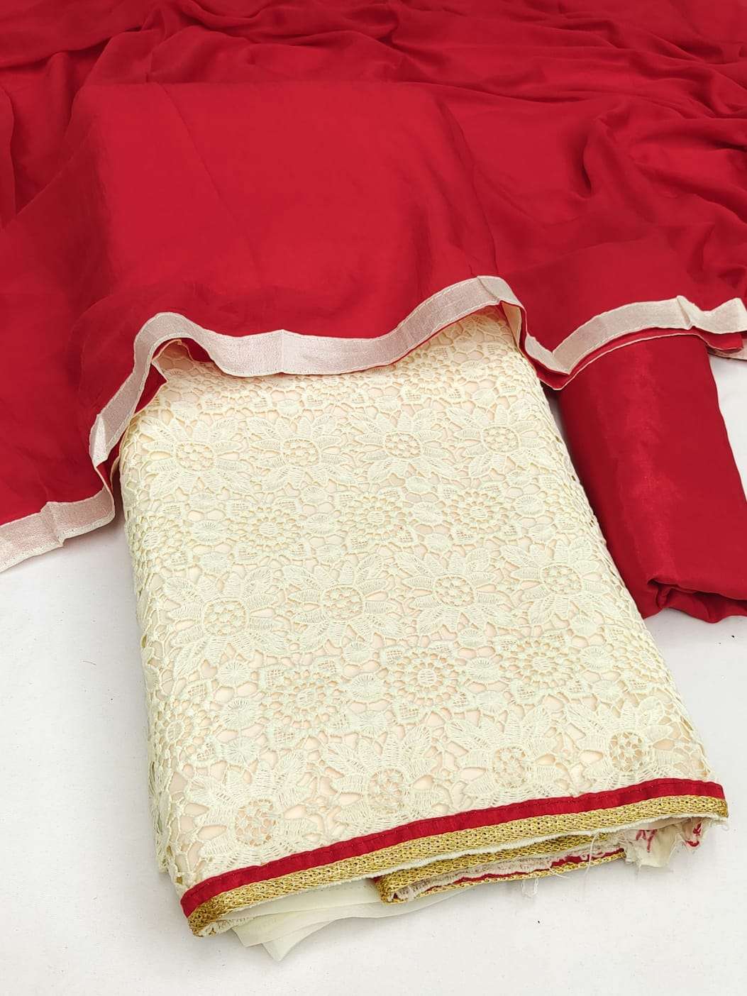 BT-07 NAVRATRI SPECIAL DESIGNER GEORGETTE CROCHET SIFFLY WORK NON CATALOG SUIT 
