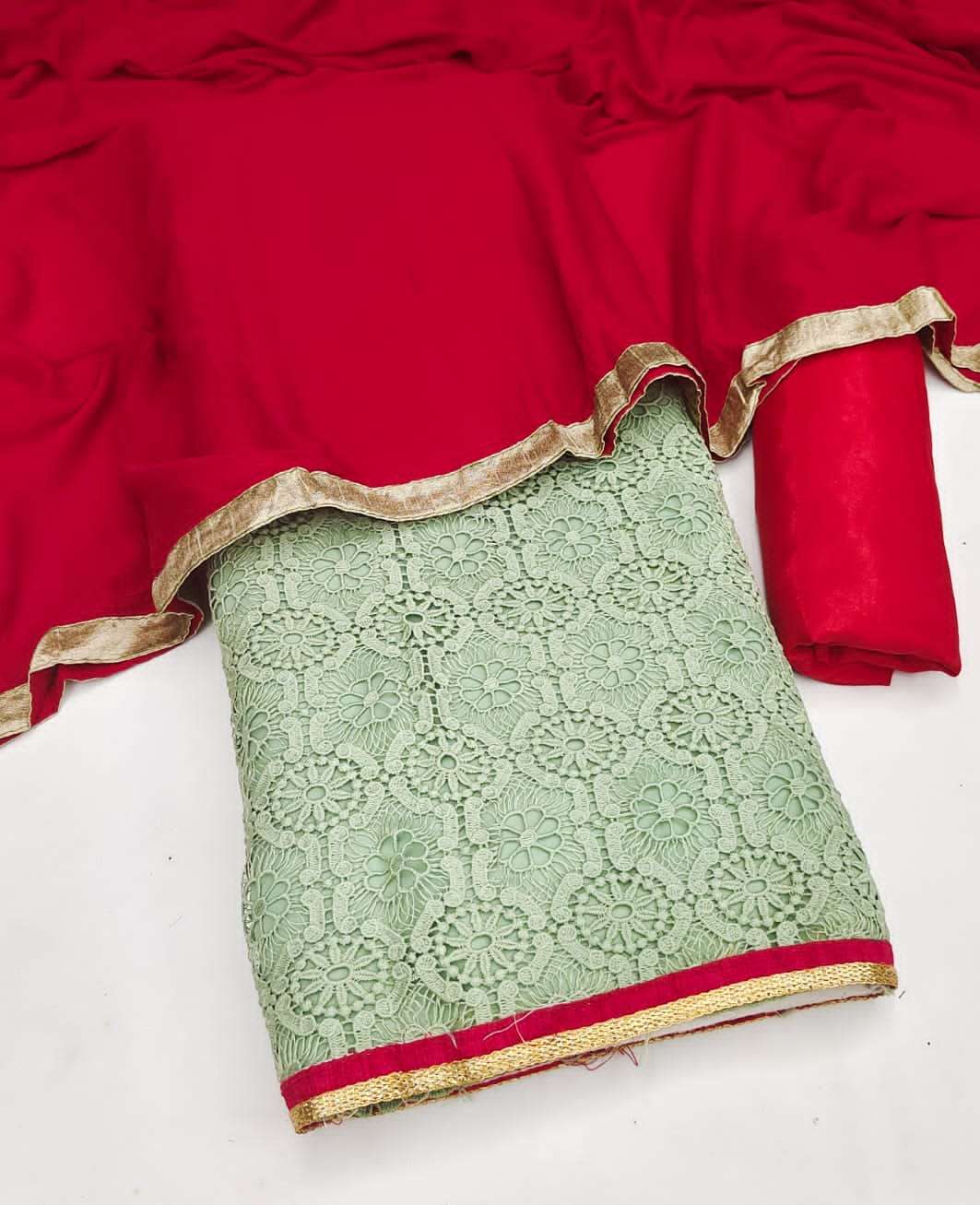 BT-07 NAVRATRI SPECIAL DESIGNER GEORGETTE CROCHET SIFFLY WORK NON CATALOG SUIT 