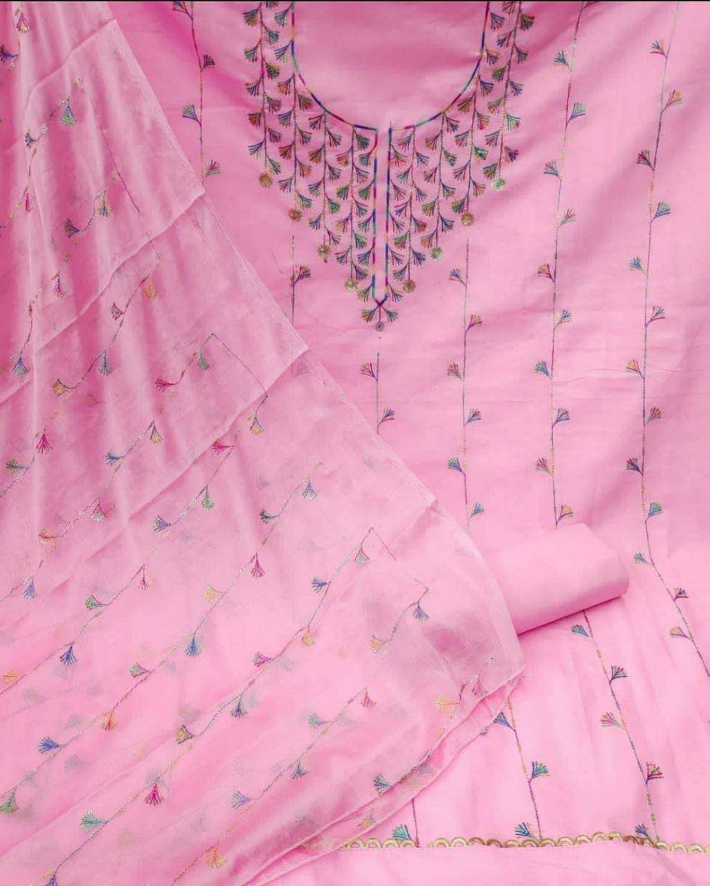 BT-15 DESIGNER COTTON SLUB NON CATALOG SUIT WITH SEQUENCE WORK 