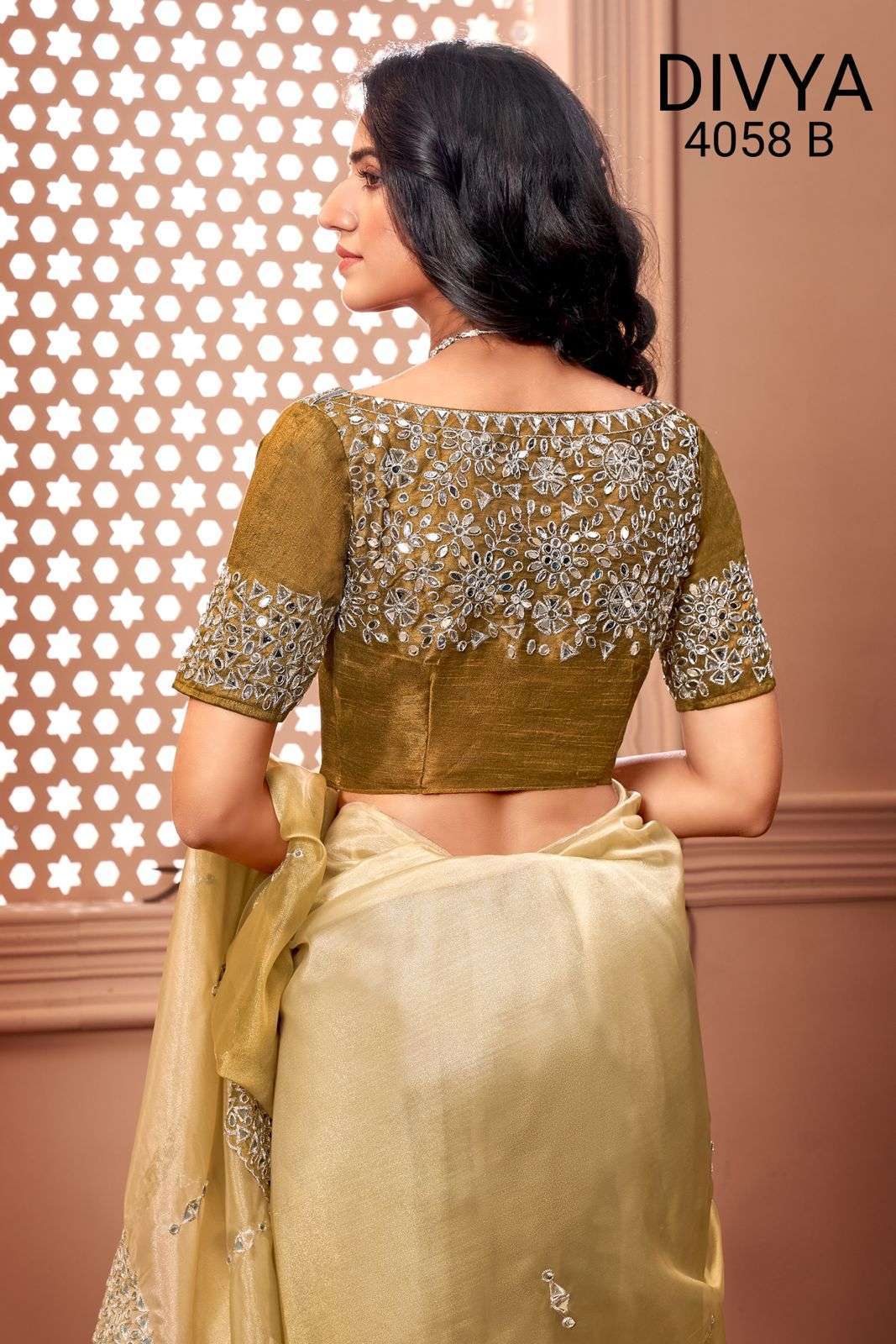 divya mirror vol 2 df 4058 organza mirror work saree
