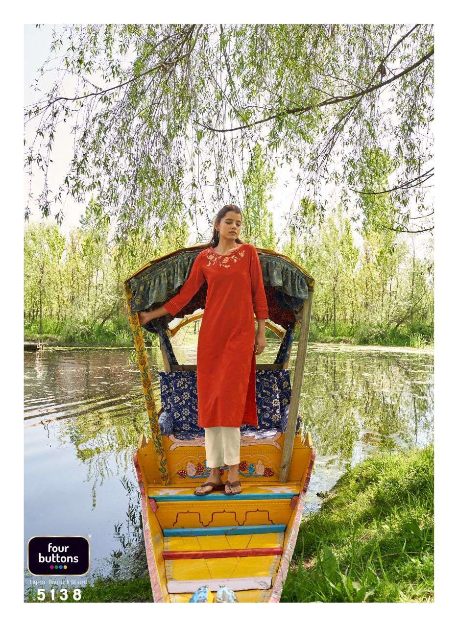 four buttons colors-11 series 5131-5318 pure cotton kurti 