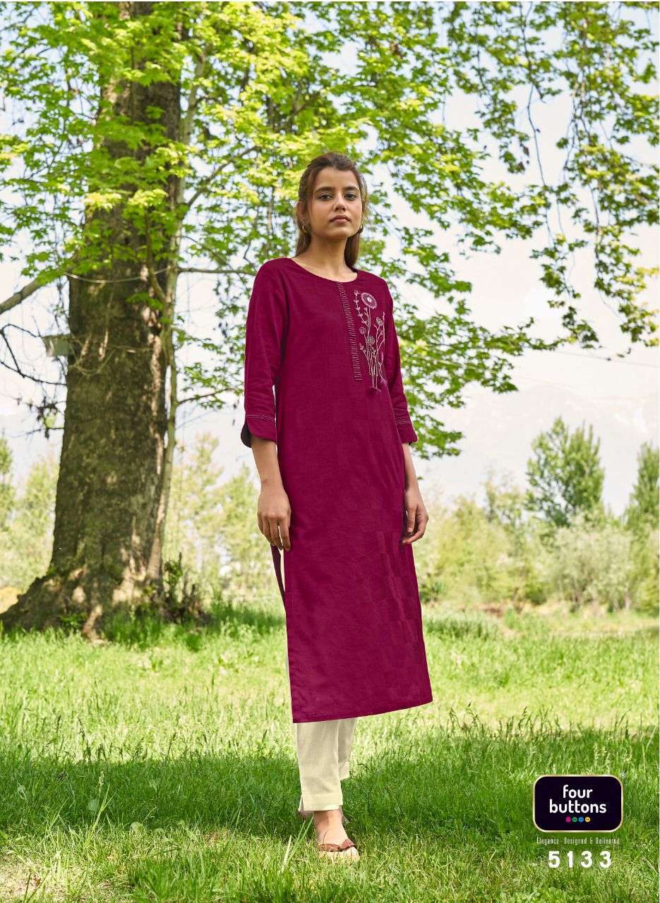 four buttons colors-11 series 5131-5318 pure cotton kurti 