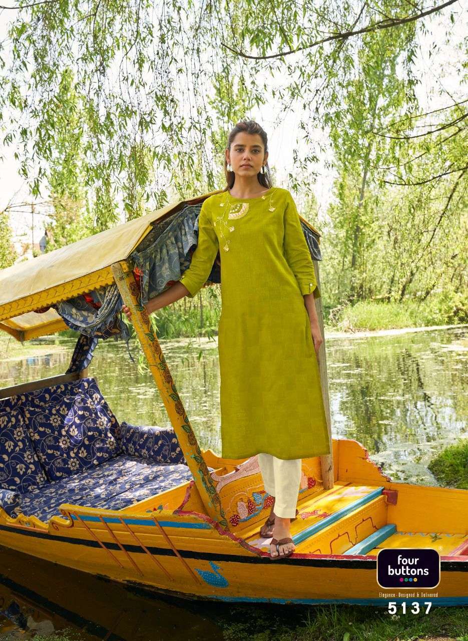 four buttons colors-11 series 5131-5318 pure cotton kurti 