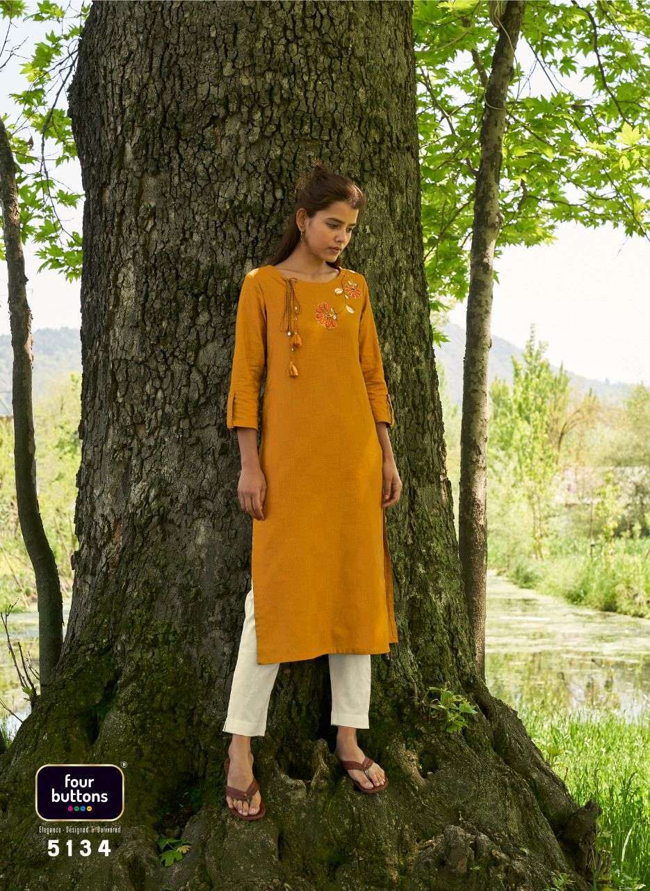 four buttons colors-11 series 5131-5318 pure cotton kurti 