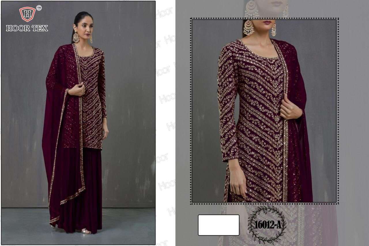 hoor tex 16012 faux georgette with embroidery work suit 