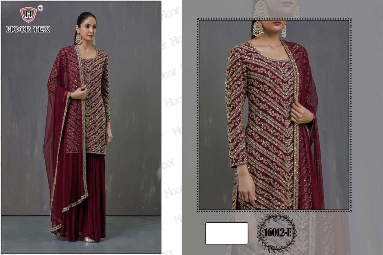 hoor tex 16012 faux georgette with embroidery work suit 