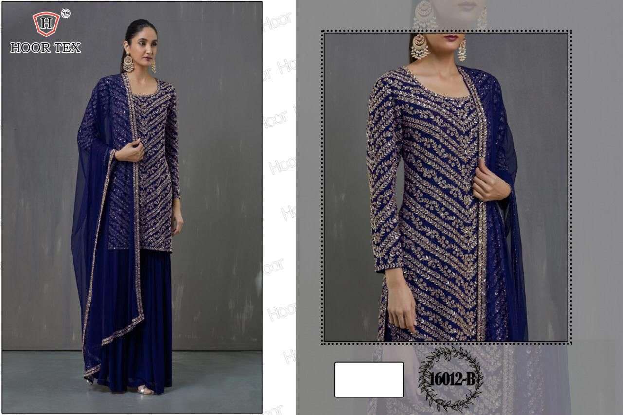 hoor tex 16012 faux georgette with embroidery work suit 