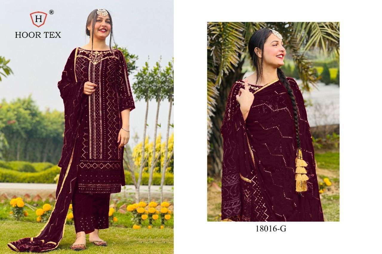 hoor tex 18016 heavy georgette with embroidery work suit