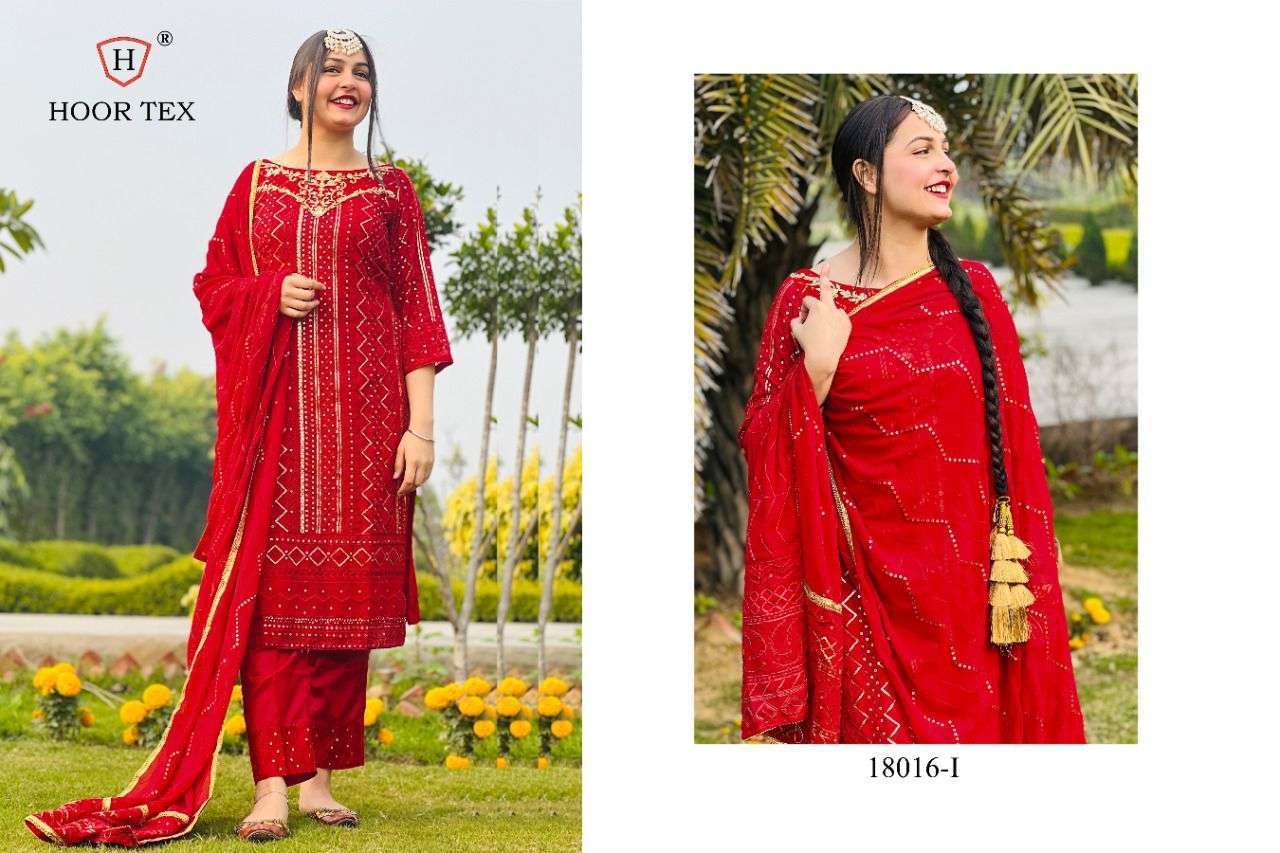 hoor tex 18016 heavy georgette with embroidery work suit