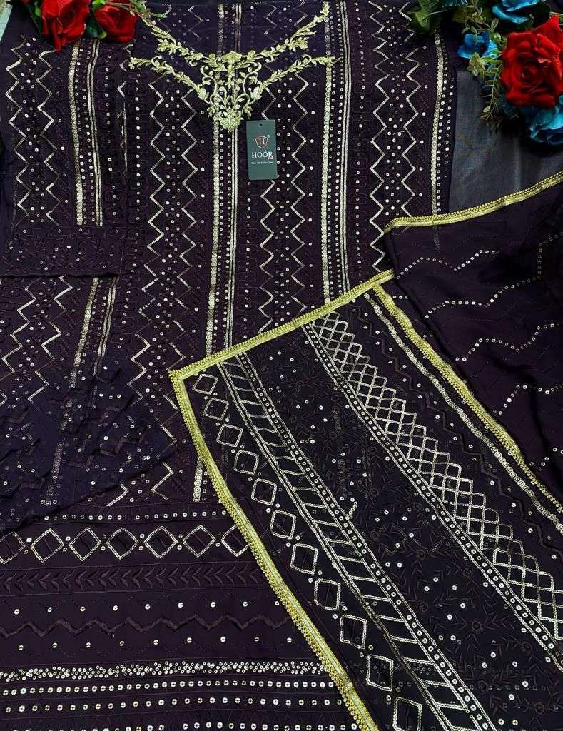 hoor tex 18016 heavy georgette with embroidery work suit