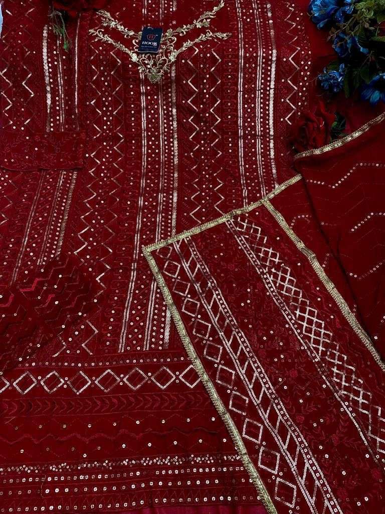 hoor tex 18016 heavy georgette with embroidery work suit