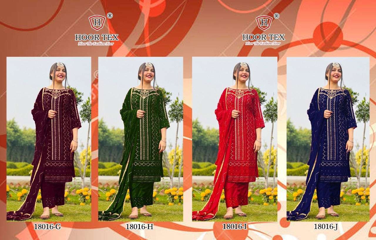 hoor tex 18016 heavy georgette with embroidery work suit