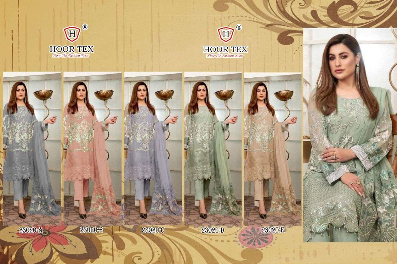 hoor tex 23020 faux georgette suit with beautiful embroidery work 