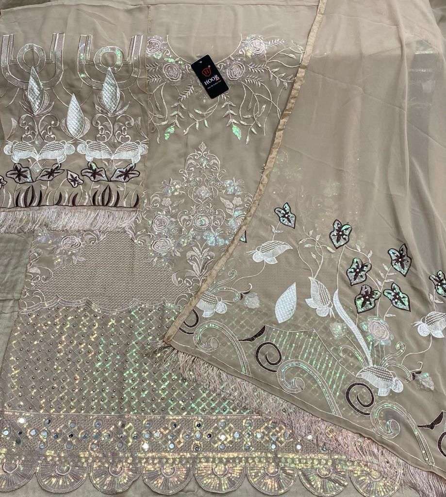 hoor tex 23020 faux georgette suit with beautiful embroidery work 