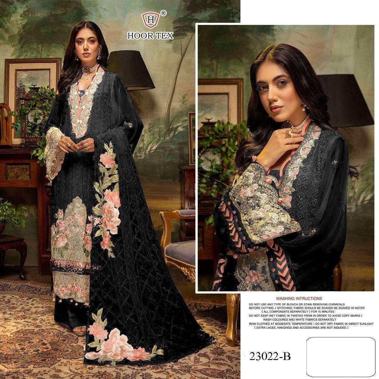 hoor tex 23022 colours Faux Georgette Embroidery Work suit