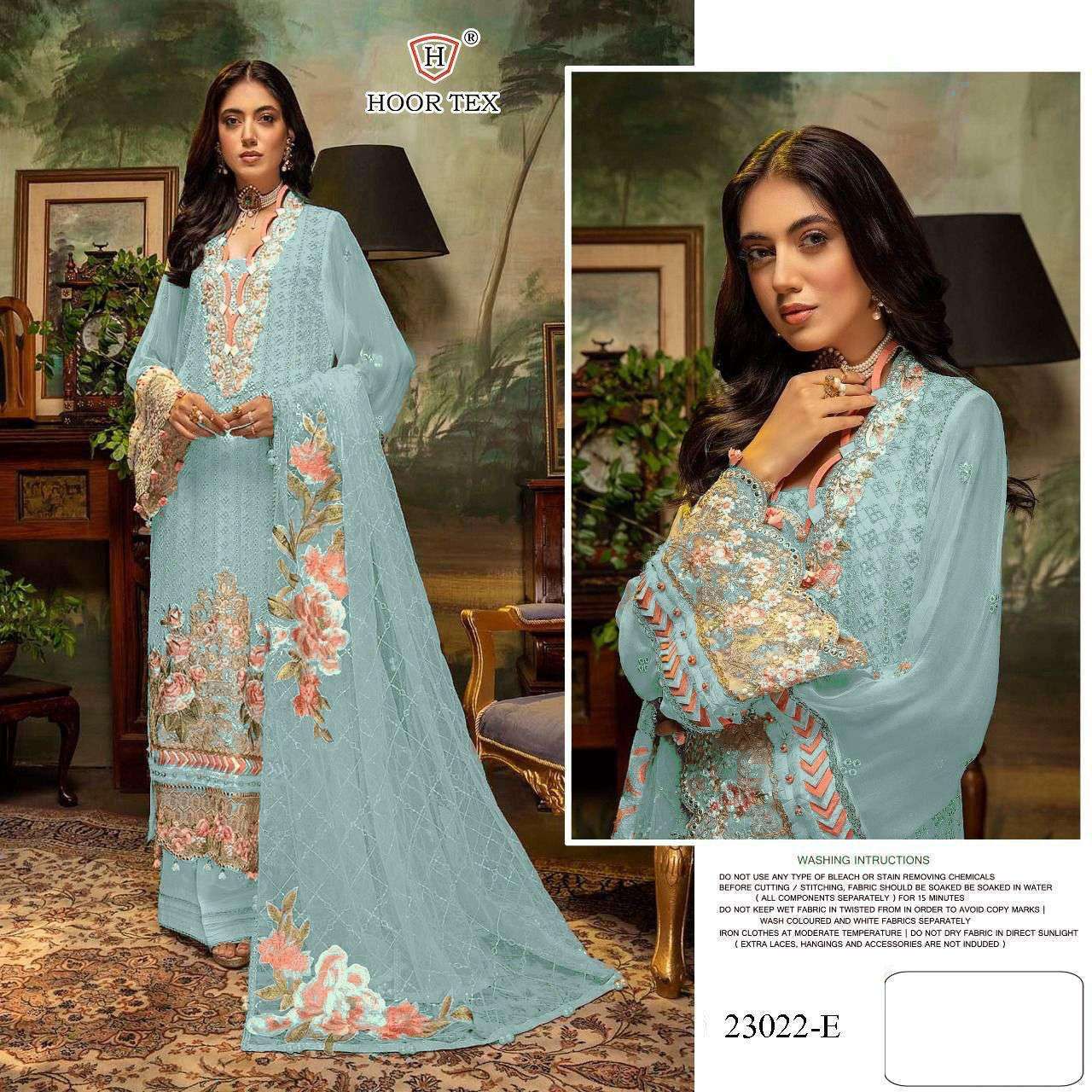 hoor tex 23022 colours Faux Georgette Embroidery Work suit