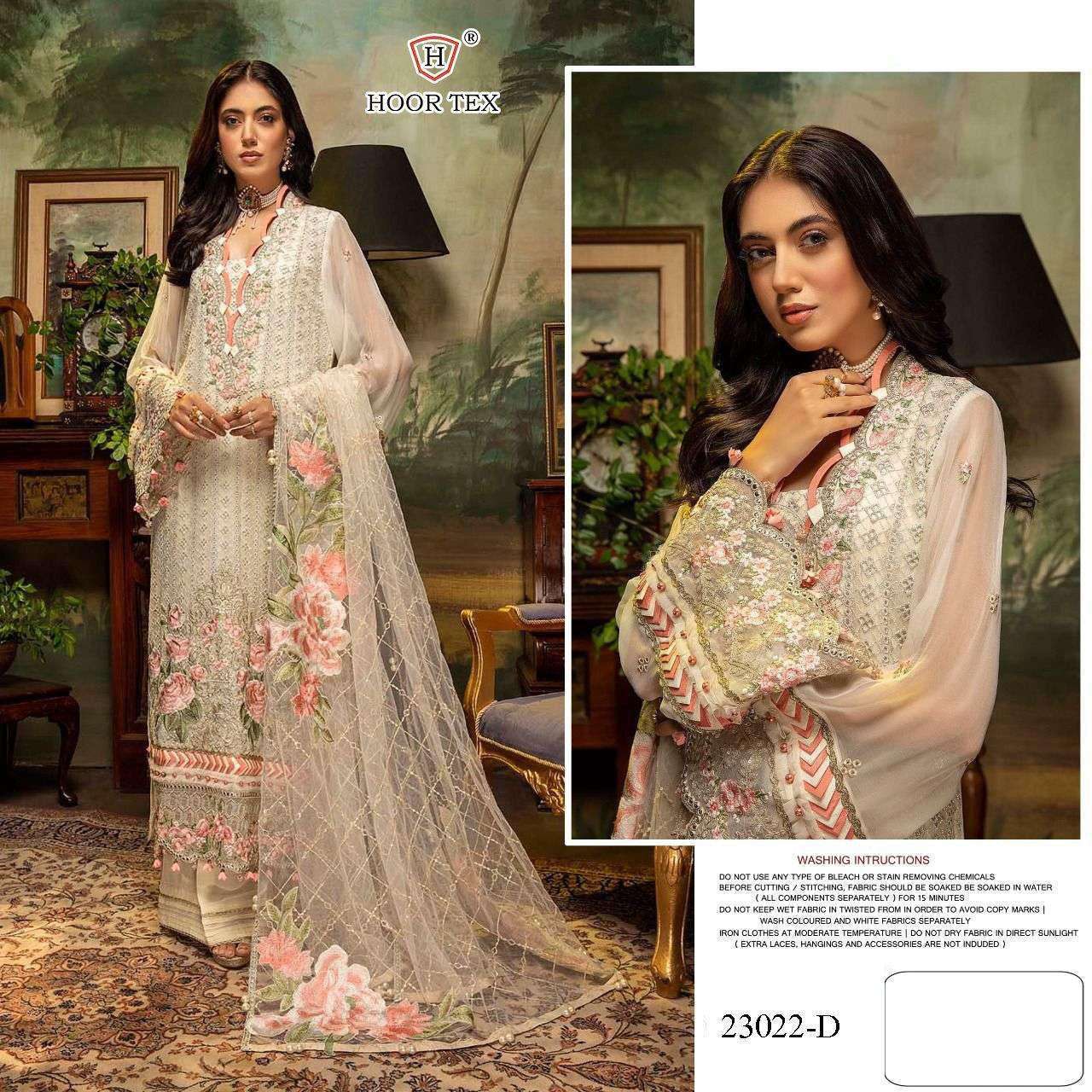 hoor tex 23022 colours Faux Georgette Embroidery Work suit