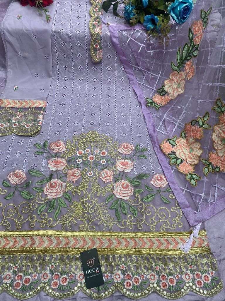 hoor tex 23022 colours Faux Georgette Embroidery Work suit