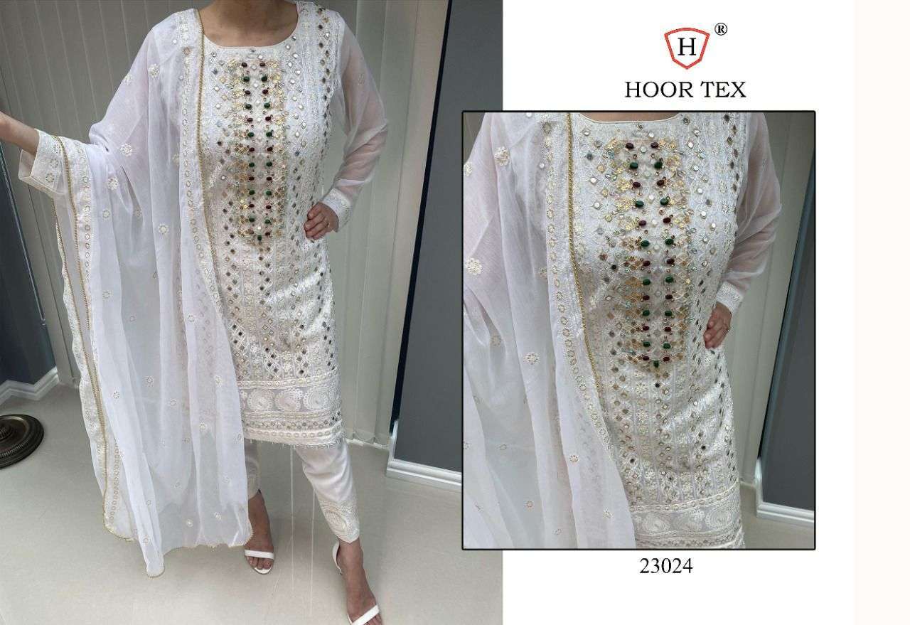 hoor tex 23024 georgette with embroidery work suit