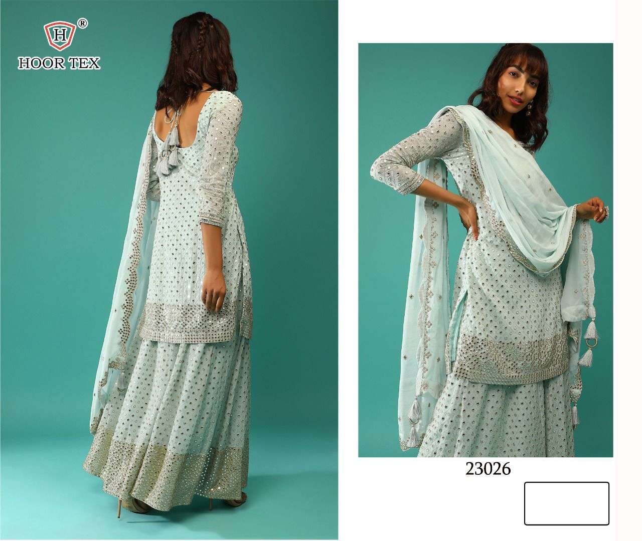 hoor tex 23026 faux georgette embroidery work suit 