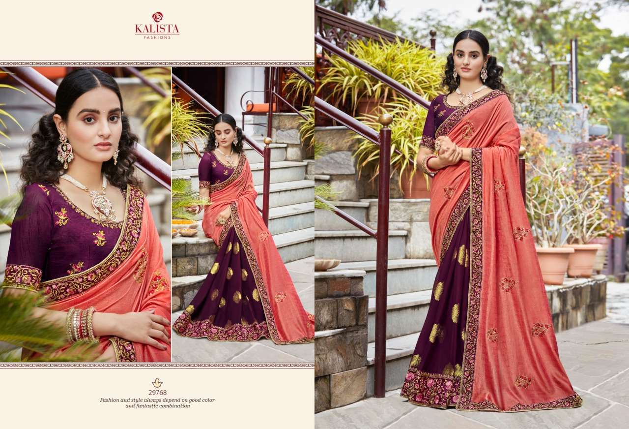 kalista sangeet gold vol 2 series 29765-29770 vichitra and viscose saree