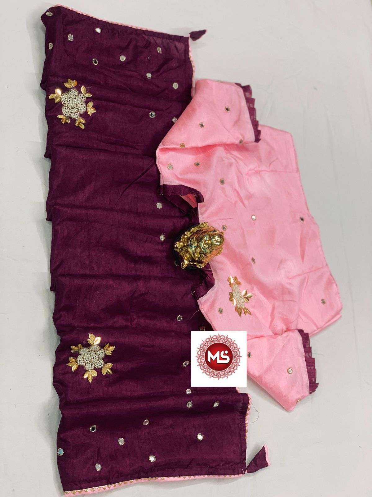MS BRAND HANDWORK DESIGNER PURE DOLA SILK SAREE